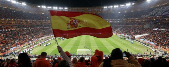 Supporter Spanyol di Soccer City Stadium, Johannesburg